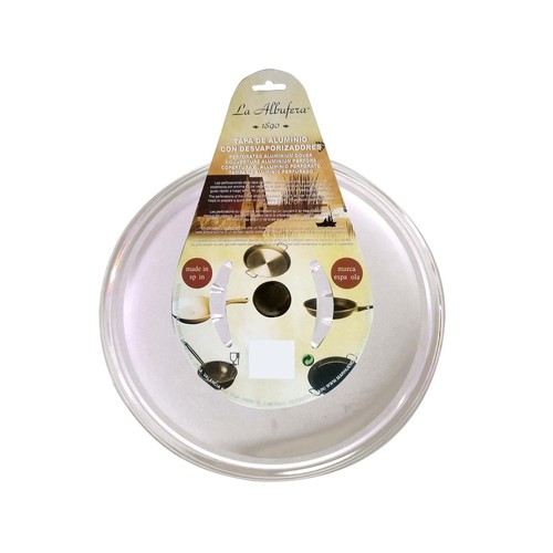 Tapa multiusos de aluminio con desvaporizadores para sartenes de 28cm. de diámetro LA ALBUFERA.