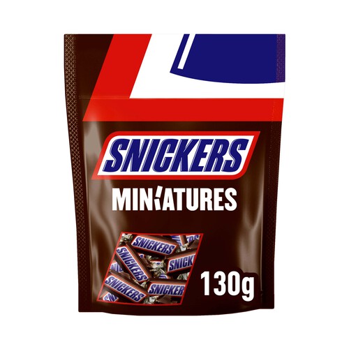 Mini barritas de chocolate con cacahuetes SNICKERS 130 gr,