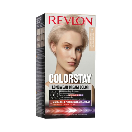 REVLON Colorstay Coloración permanente tono 01 Rubio extra claro ceniza.