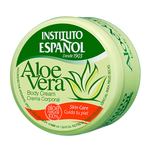 INSTITUTO ESPAÑOL Crema corporal hidratante con aloe vera 100% natural, especial pieles secas INSTITUTO ESPAÑOL 400 ml.