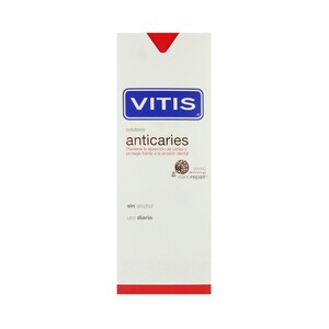 VITIS Enjuague bucal sin alcohol, previene la aparición de caries y protege de la erosión dental VITIS 500 ml.