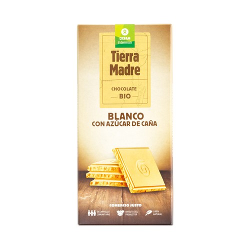 Chocolate blanco con azúcar de caña ecológico INTERMÓN OXFAM 100 g.