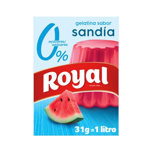 ROYAL Gelatina en polvo sabor sandía 0 % 31 g.