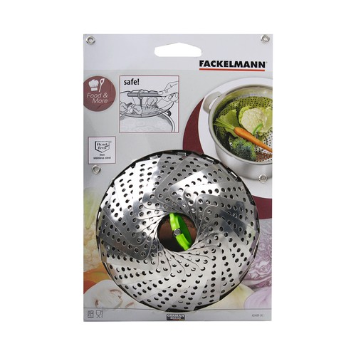 Cestillo plegable para cocción al vapor apto para ollas de 13 a 24 cm. FACKELMANN.