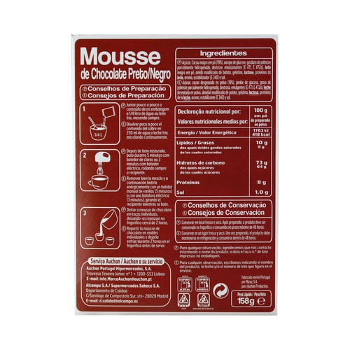 PRODUCTO ALCAMPO Mousse de chocolate negro 158 gr