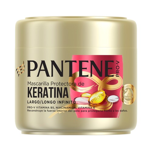 PANTENE Mascarilla facial protectora con keratina largo infinito PANTENE 300 ml.
