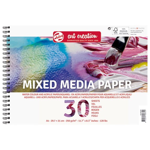 Cuaderno mixed media formato A4 30 hojas, 250gr, ART CREATION.