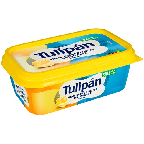 Margarina 3/4 con sal y sin aceite de Palma (75% de materia grasa) TULIPÁN 225 g.