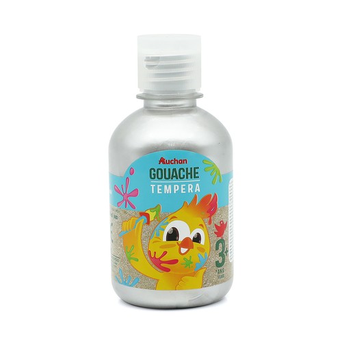 Botella 250ml gouache plata chicky, AUCHAN.
