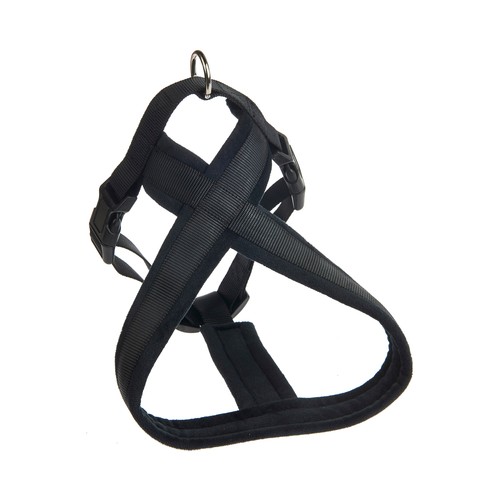 PRODUCTO ALCAMPO Arnés (2.5 cm) de color negro, para perros de tamaño L 40 - 60 cm.