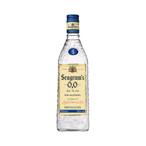 Seagram´s 0,0 Bebida sin alcohol, tipo Dry Gin botella 70 cl.