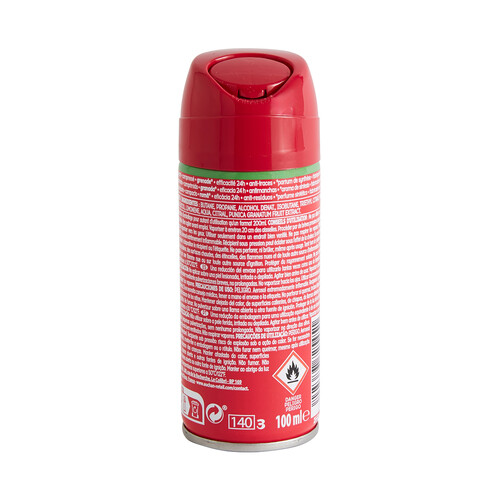 COSMIA Desodorante comprimido en spray para mujer con aroma a granada y protección antitranspirante hasta 24 horas 100 ml.