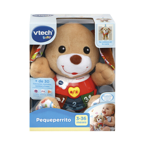 Pequeperrito. Peluche interactivo con canciones, voces y actividades que estimulan al bebé VTech Baby. Edad recomendada desde 3-36 meses