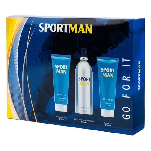 SPORTMAN Go for it  Estuche de Eau de toilette para hombre (colonia 150 ml) + after shave (75 ml) + gel ducha (75 ml).