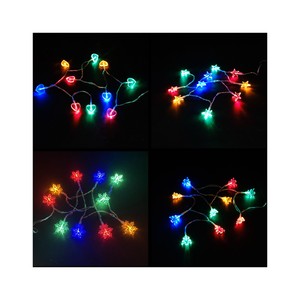 Imagen de Guirnalda con 10 luces LED a pilas, multicolor, árbol/estrella/corazón y copo de nieve, ACTUEL.