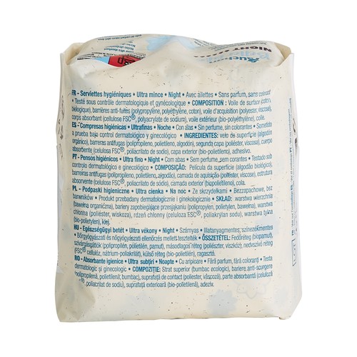 PRODUCTO ALCAMPO Compresas ultrafinas con alas de noche PRODUCTO ALCAMPO 10 uds.