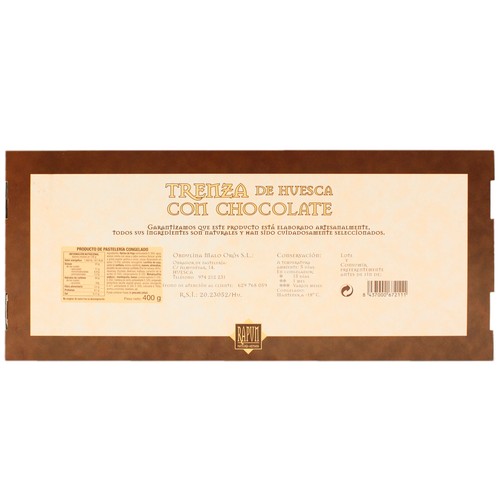 Trenza de Huesca con chocolate, 450g.