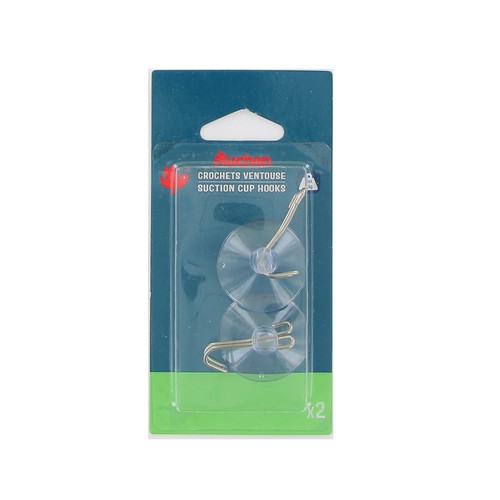 Gancho transparente con ventosa, 2 unidades, ALCAMPO.