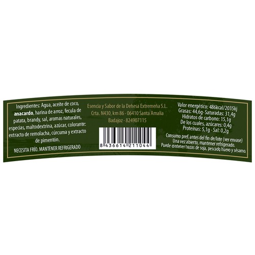INDALITOS Fuagrá vegetal a base de aceite de coco, anarcardo y harina de arroz 100 g.