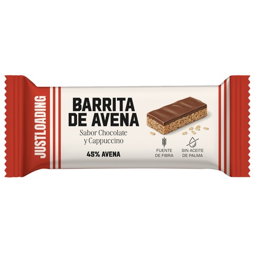 JUST LOADING Barrita energética de avena (45%), con sabor chocolate y cappuccino 50 g.
