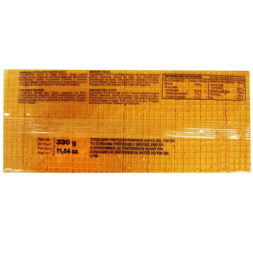 BLANCO Barquillo sabor coco 330 g.