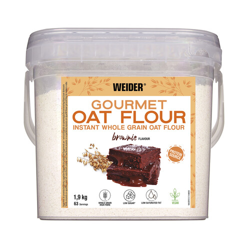 Harina de avena sabor brownie WEIDER 1,9 kg.