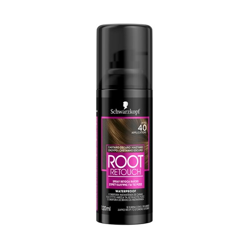 SCHWARZKOPF Root Retouch Tinte en spray retocador de raiz, para cabellos con tonos castaños oscuros.