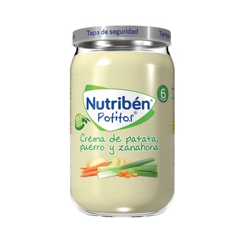 NUTRIBÉN Potitos® de crema de patata, puerro y zanahorias a partir de 6 meses 235 g.