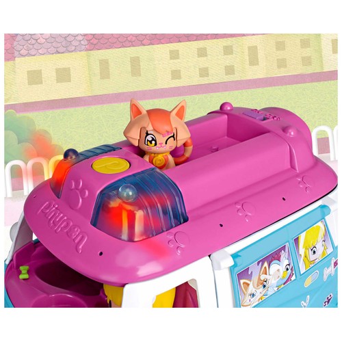 Playset Ambulancia de mascotas con luz, incluye 1 figura, una mascota y accesorios PINYPON.