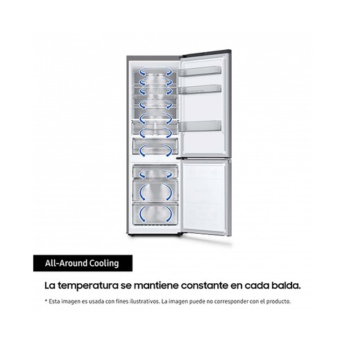 Frigorífico combi SAMSUNG RB38T776CS9/EF NO FROST, clasificación energética: C, H: 203cm, A: 65,8cm, F: 63cm, capacidad total: 385L.