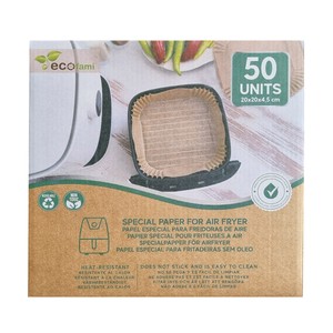 FAMI Papel especial de freidoras aire 20x20x4,5 Ecofami 50 un,