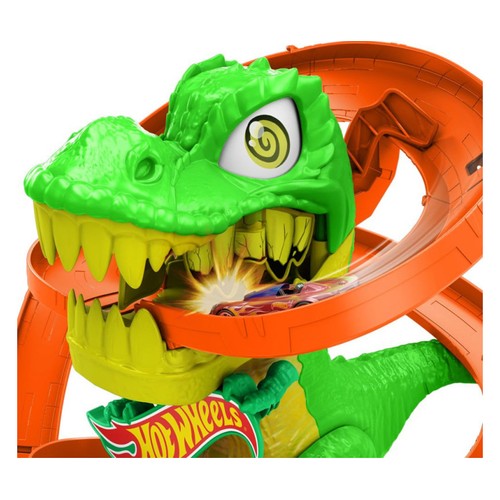 T-Rex vs estación de bomberos HOT WHEELS.