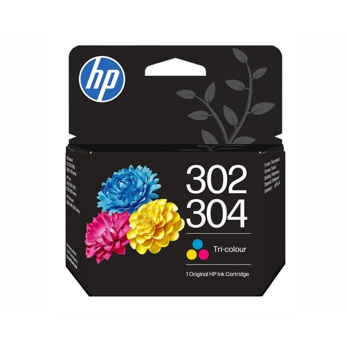 Cartucho de tinta original HP 302/304, tricolor.