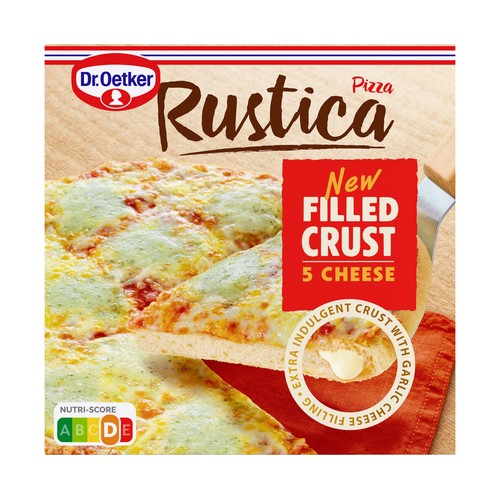 DR. OETKER Pizza rústrica 5 quesos con borde relleno 505 g.