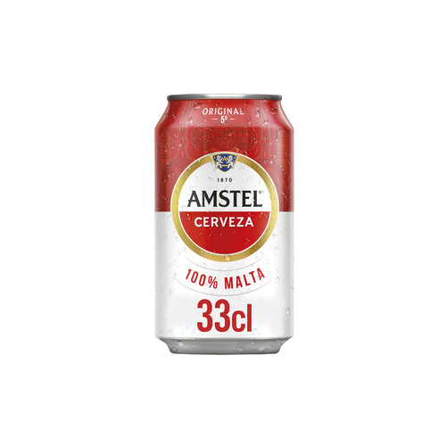AMSTEL 100 % MALTA Cerveza lata de 33 cl.