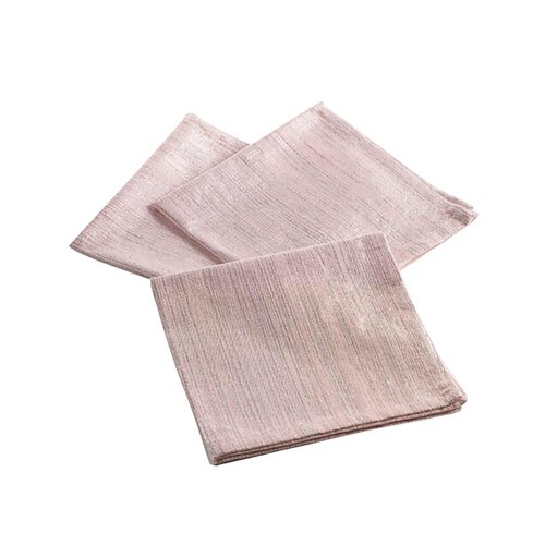 Pack de 3 servilletas de 40x40 cm, 100% poliéster, color rosa liso, PRODUCTO ECONÓMICO ALCAMPO.