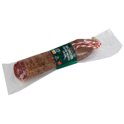 Salchichón cular ibérico extra envasado al vacio PRODUCTO ALCAMPO 450 g.