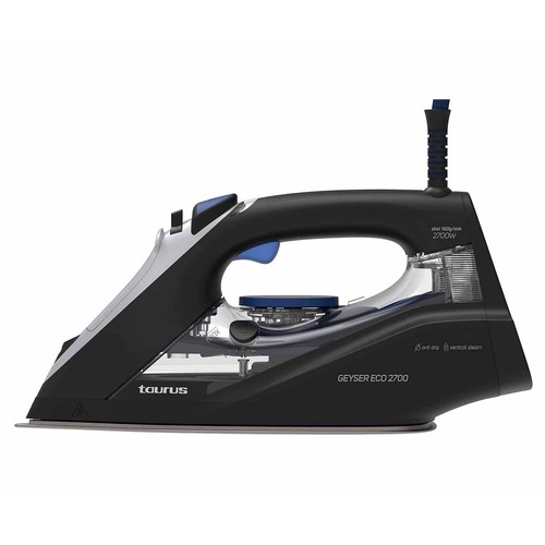Plancha de vapor TAURUS Geyser Eco, suela Titanium, potencia 2700W.