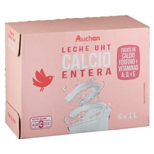precios Auchan Leche Entera De Vaca, Enriquecida Con Calcio 6 X 1 L Producto Alcampo. en Alcampo
