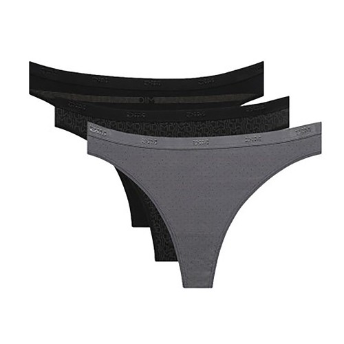 Pack 3 tangas fantasía DIM, color negro, talla 36/38