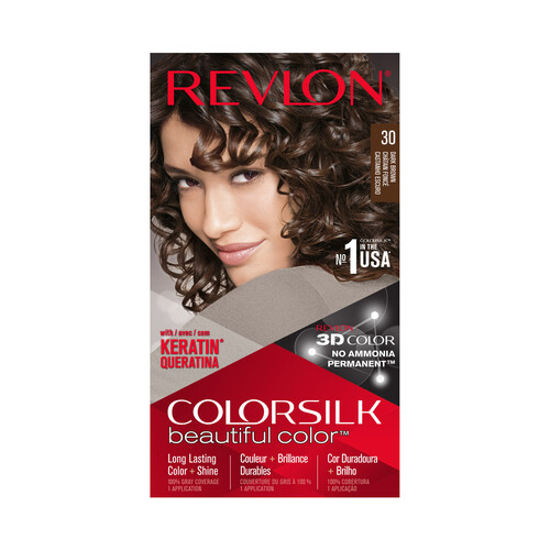 REVLON Tinte de pelo tono 030 Castaño oscuro REVLON Colorsilk.