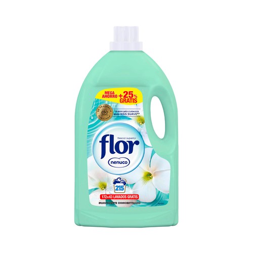 FLOR Suavizante concentrado FLOR Nenuco 172 lavados + 25%, 3,87 L.