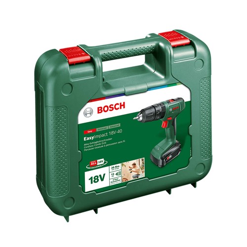 Taladro atornillador a batería litio 18V, BOSCH Easy Impact 18V-40.