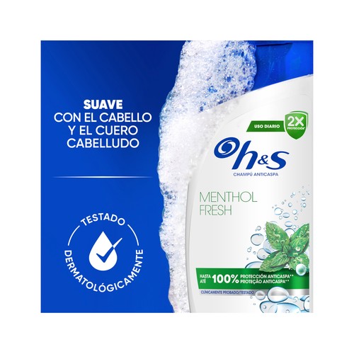 H&S Menthol fresh Champú anticaspa de uso diario, para todo tipo de cabello 625 ml.