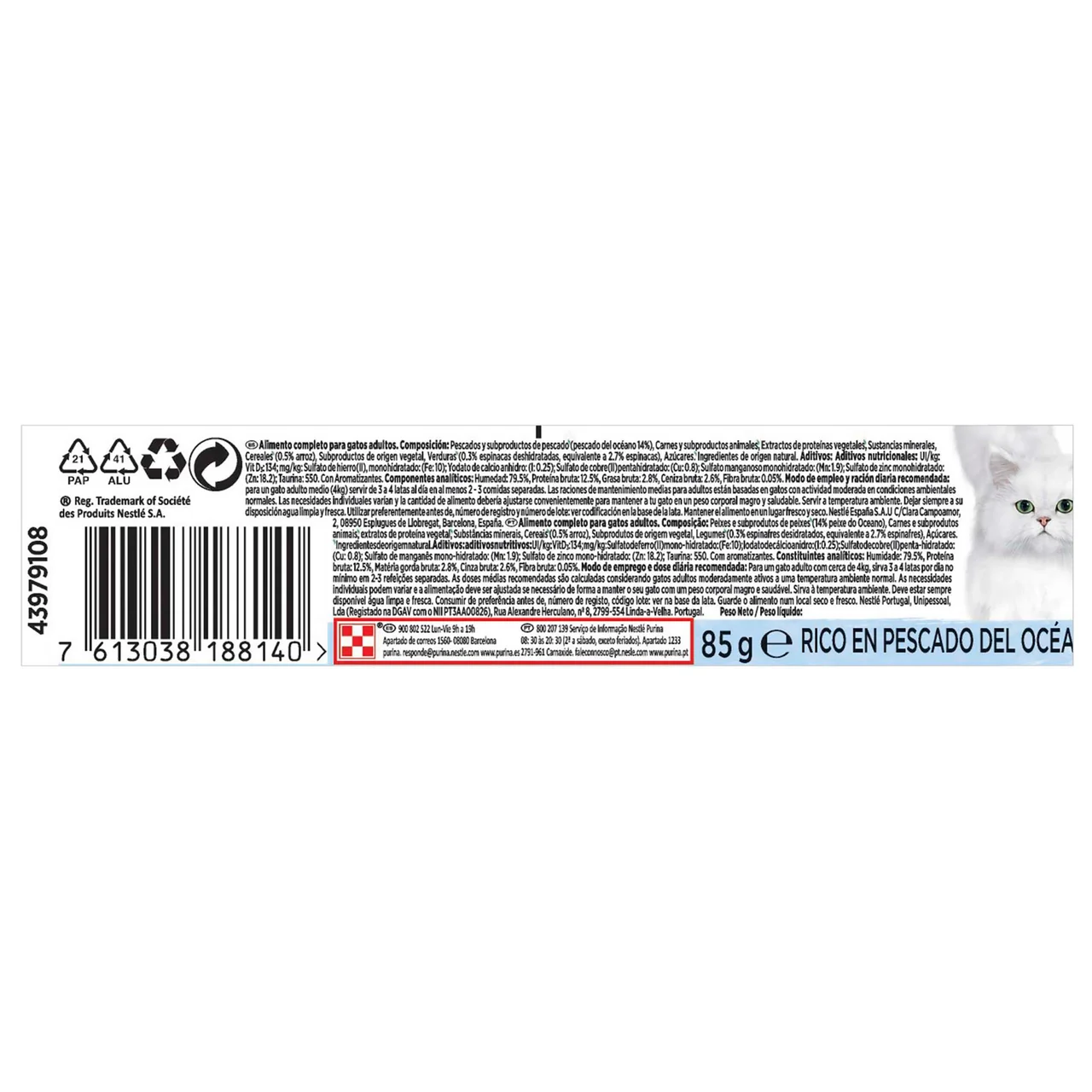 PURINA GOURMET Mini filetes rico en pescado del océano PURINA GOURMET 85 g.