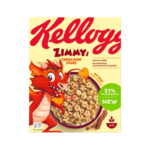 KELLOGG'S Cereales estrellitas con canela KELLOGG´S ZIMMYS 330 g.