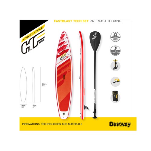 Tabla de paddle surf hinchable Fastblast Tech 381x76x15, BESTWAY