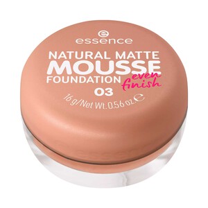 Imagen de ESSENCE Natural matte mousse tono 03 Base de maquillaje mousse, cobertura media, aspecto mate natural.