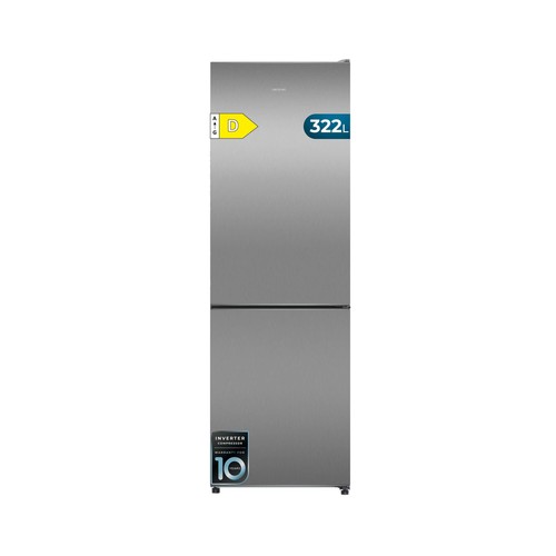 Frigorífico combi 185,5cm CECOTEC Bolero CoolMarket inox, NO FROST, clasificación energética: D, H: 185,5cm A: 59,5cm, F: 61,5cm, capacidad total: 322L.