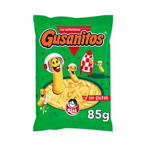 Gusanitos de maíz, elaborados sin gluten 85 g.